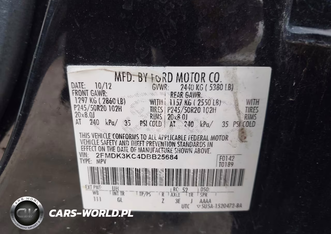 2013 Ford Edge Limited VIN:2FMDK3KC4DBB25684 - 9