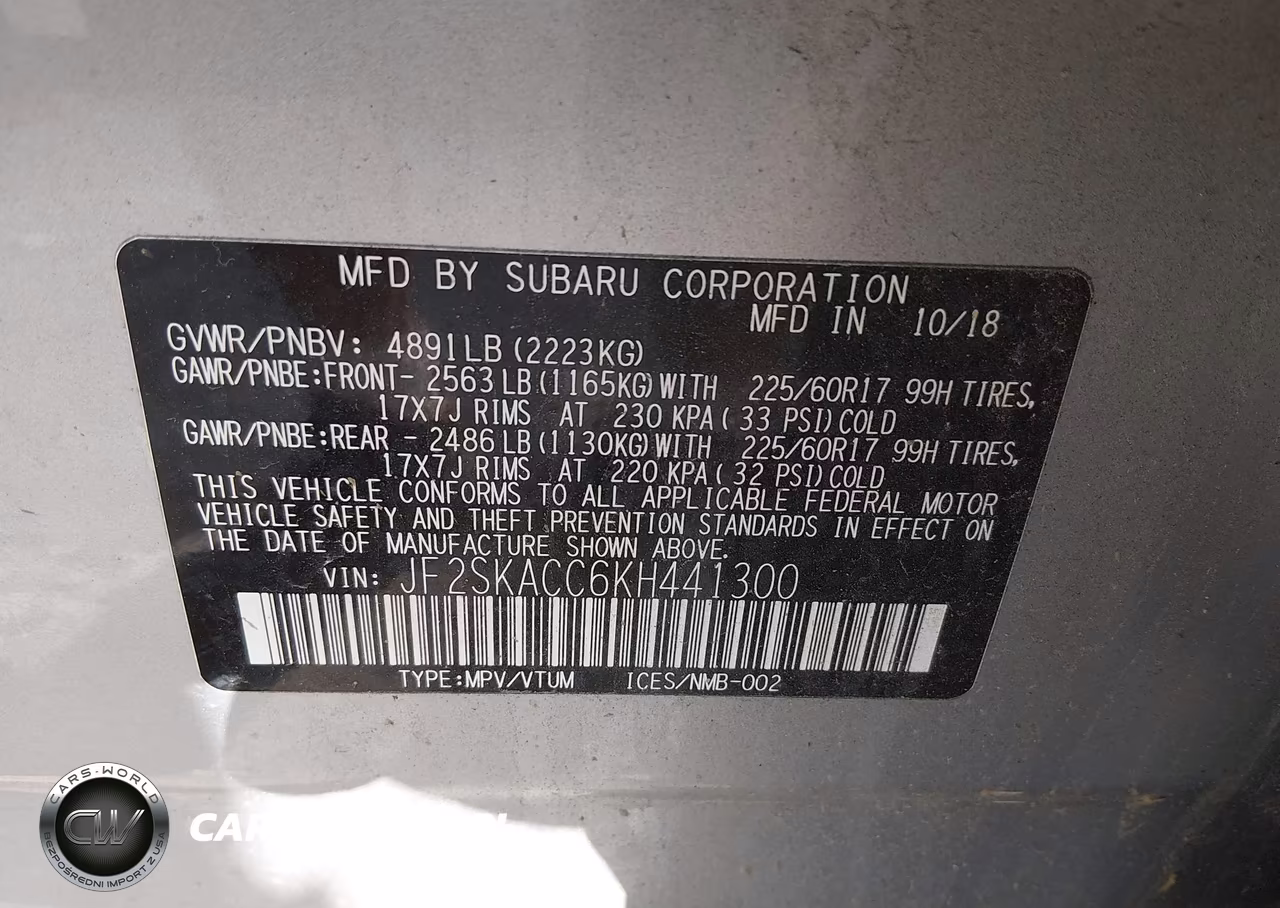 2019 Subaru Forester VIN:JF2SKACC6KH441300 - 9