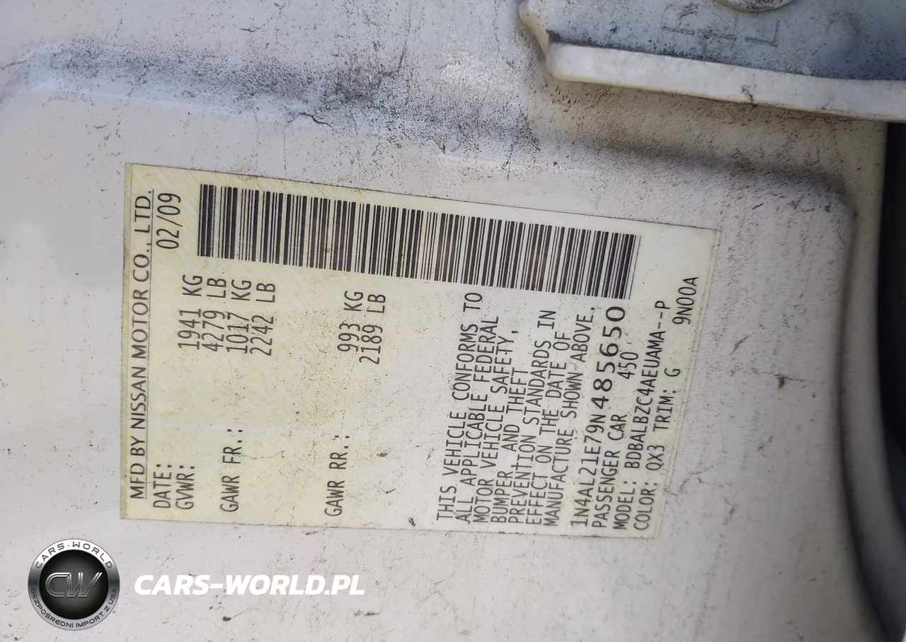 2009 Nissan Altima 2.5 S VIN:1N4AL21E79N485650 - 9