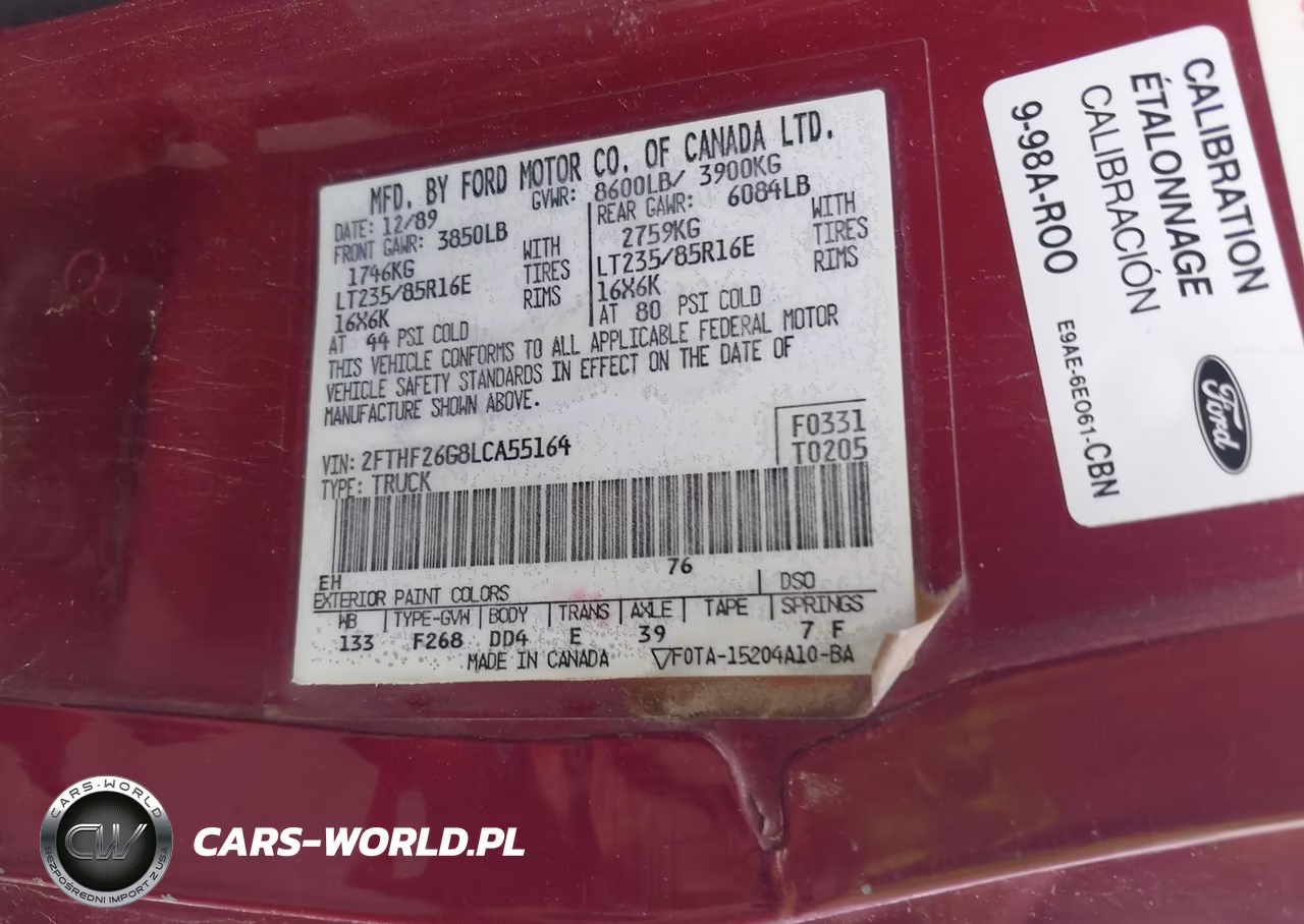 1990 Ford F250 VIN:2FTHF26G8LCA55164 - 9
