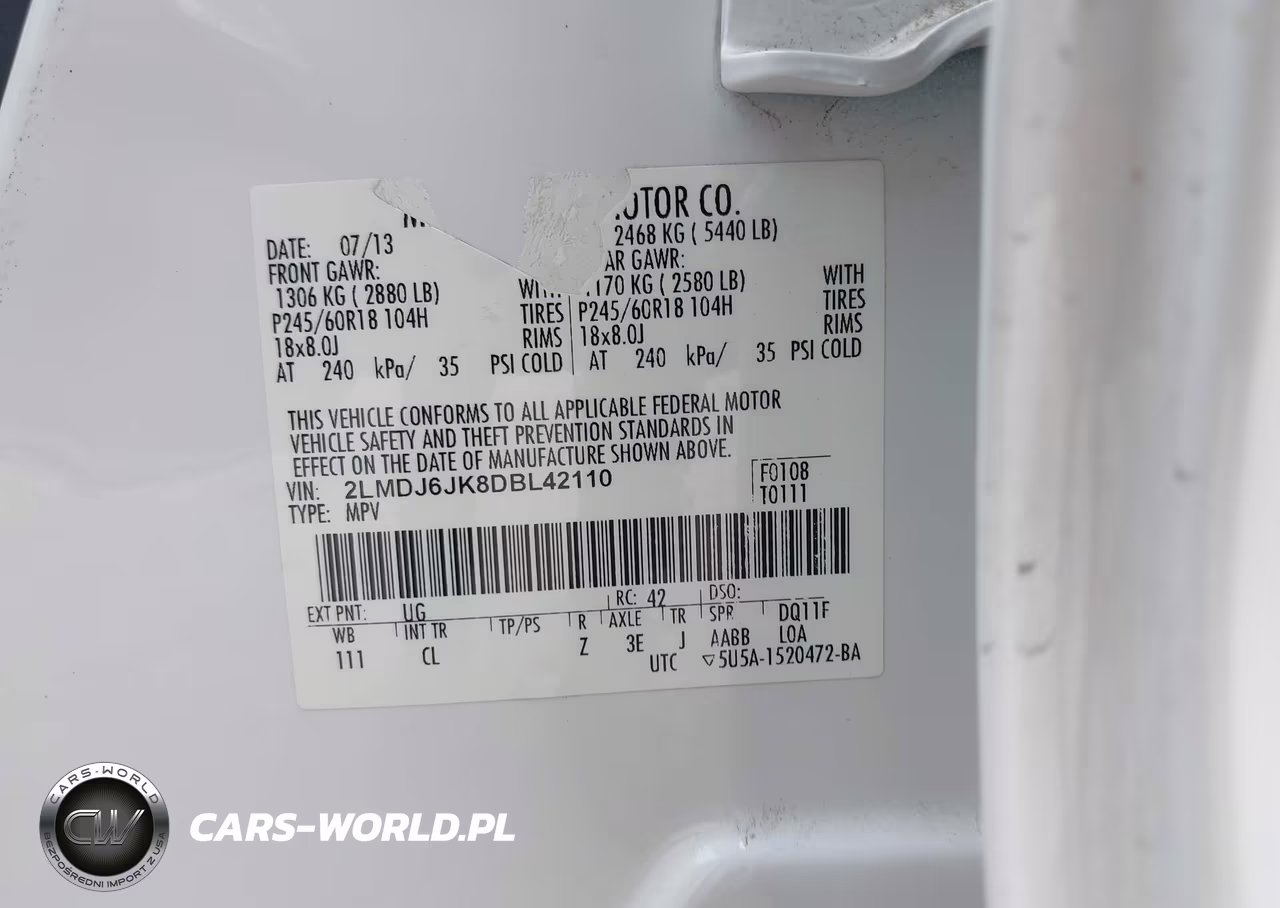 2013 Lincoln Mkx VIN:2LMDJ6JK8DBL42110 - 9