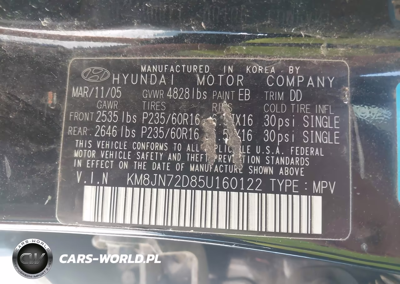 2005 Hyundai Tucson Gls-Lx VIN:KM8JN72D85U160122 - 9