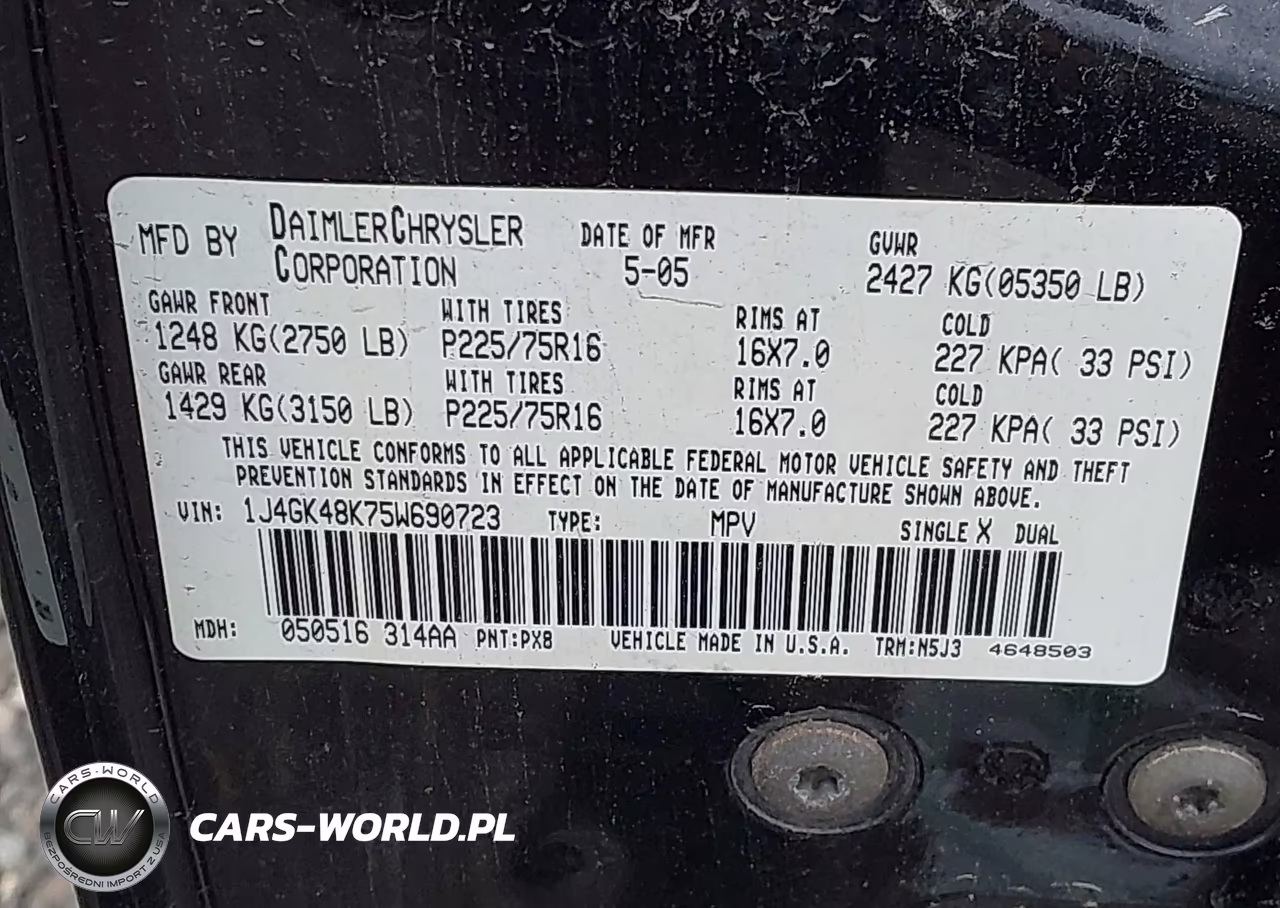 2005 Jeep Liberty Sport VIN:1J4GK48K75W690723 - 9
