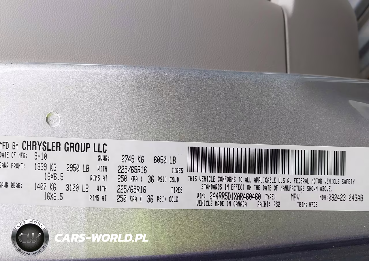 2010 Chrysler Town & Country Touring VIN:2A4RR5D1XAR460460 - 9