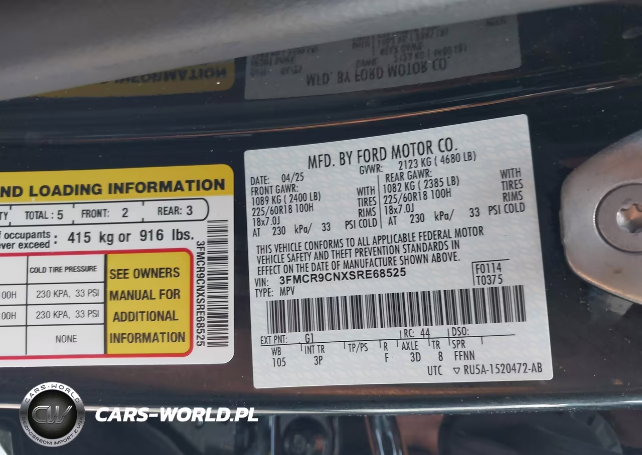 2025 Ford Bronco Sport Outer Banks VIN:3FMCR9CNXSRE68525 - 9