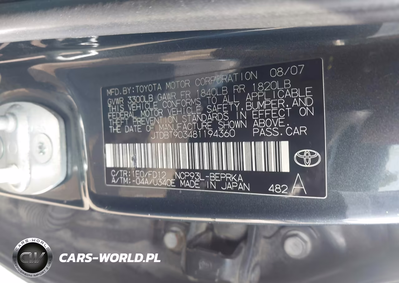 2008 Toyota Yaris VIN:JTDBT903481194360 - 9