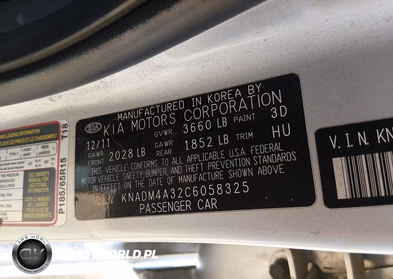 2012 Kia Rio Lx VIN:KNADM4A32C6058325 - 9