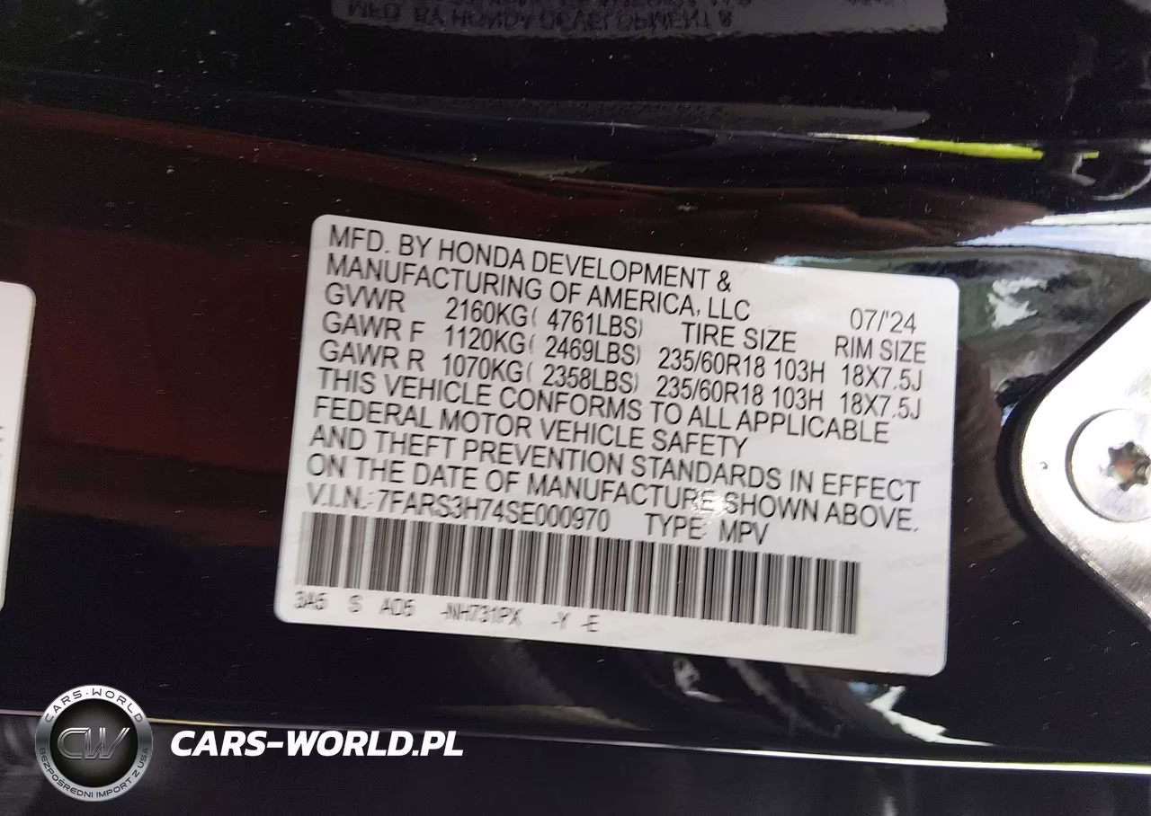 2025 Honda Cr-V Ex-L 2Wd VIN:7FARS3H74SE000970 - 9