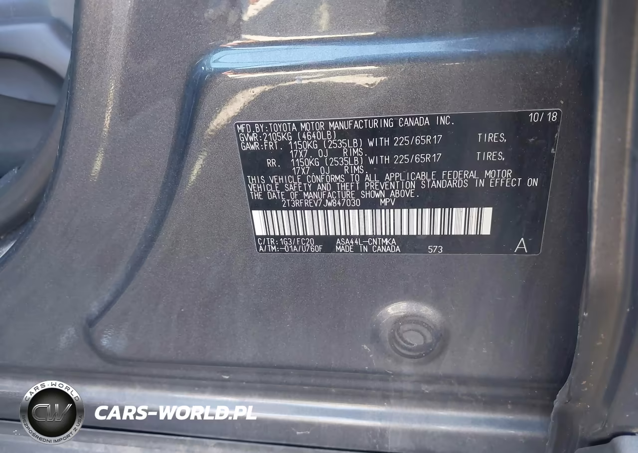 2018 Toyota Rav4 Xle VIN:2T3RFREV7JW847030 - 9