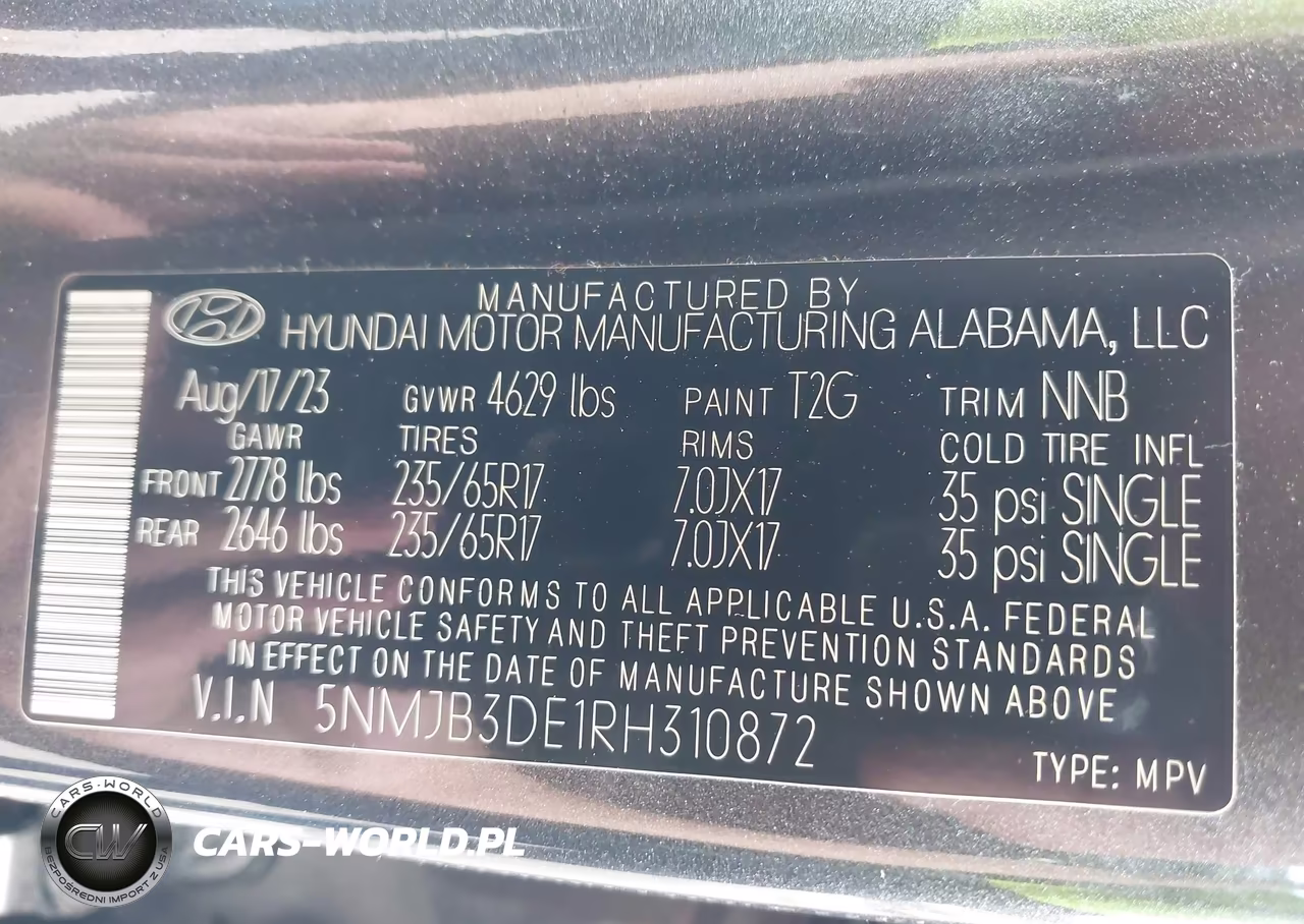2024 Hyundai Tucson Sel VIN:5NMJB3DE1RH310872 - 9