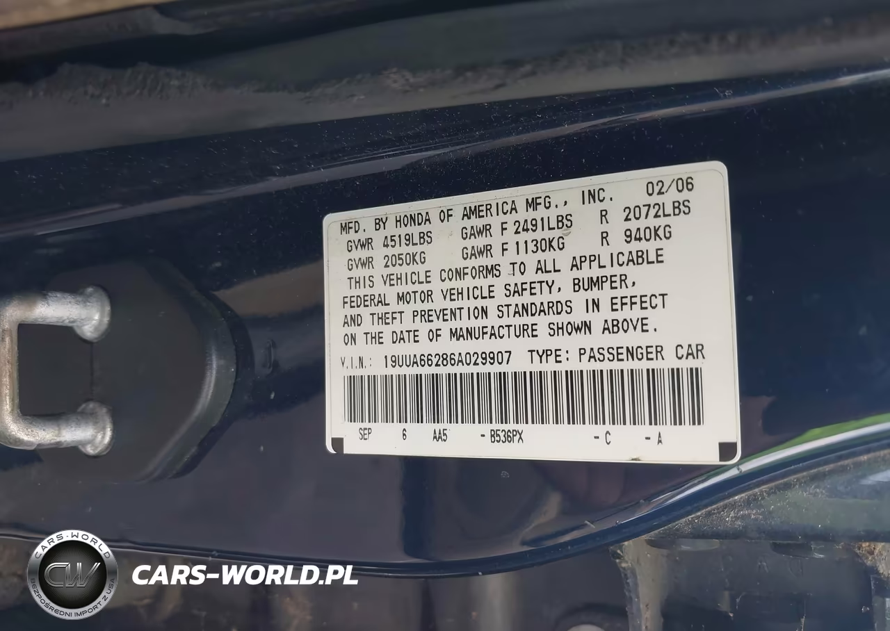 2006 Acura Tl VIN:19UUA66286A029907 - 9