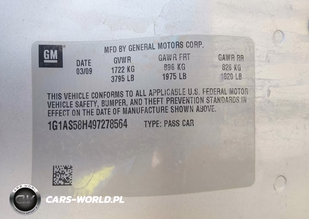 2009 Chevrolet Cobalt Ls VIN:1G1AS58H497278564 - 9