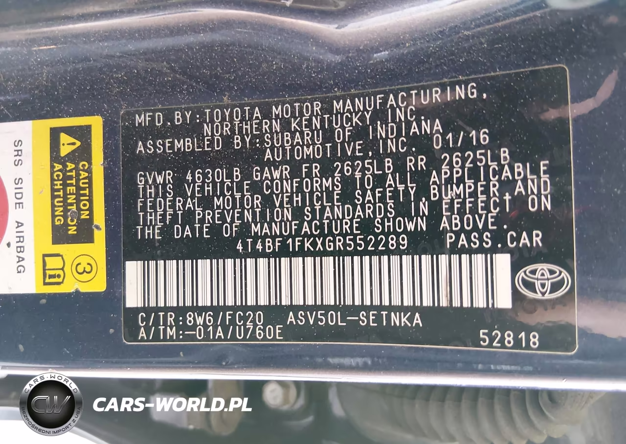 2016 Toyota Camry Le VIN:4T4BF1FKXGR552289 - 9