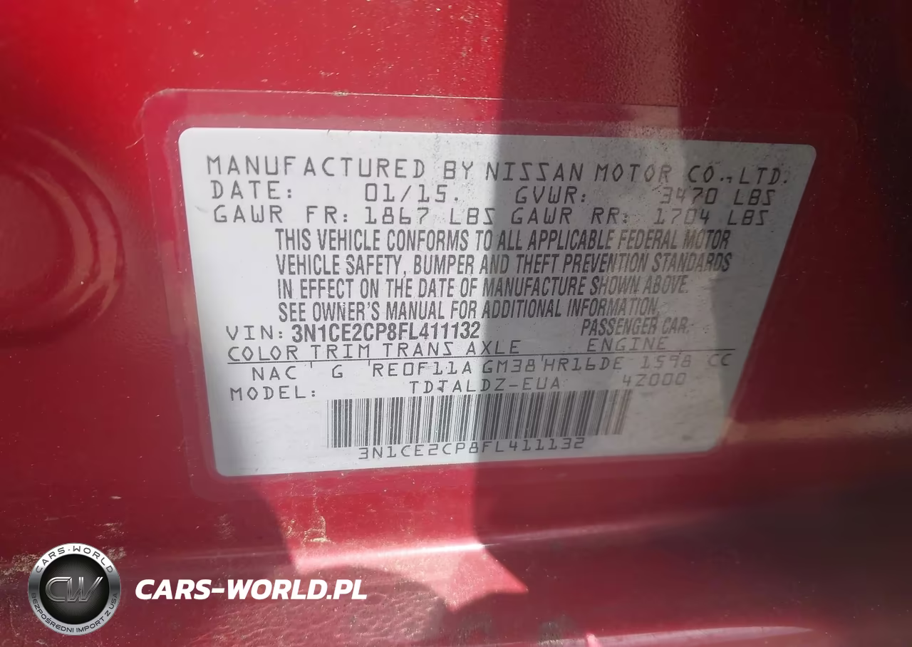 2015 Nissan Versa Note S (Sr)-S Plus-Sl-Sr-Sv VIN:3N1CE2CP8FL411132 - 9