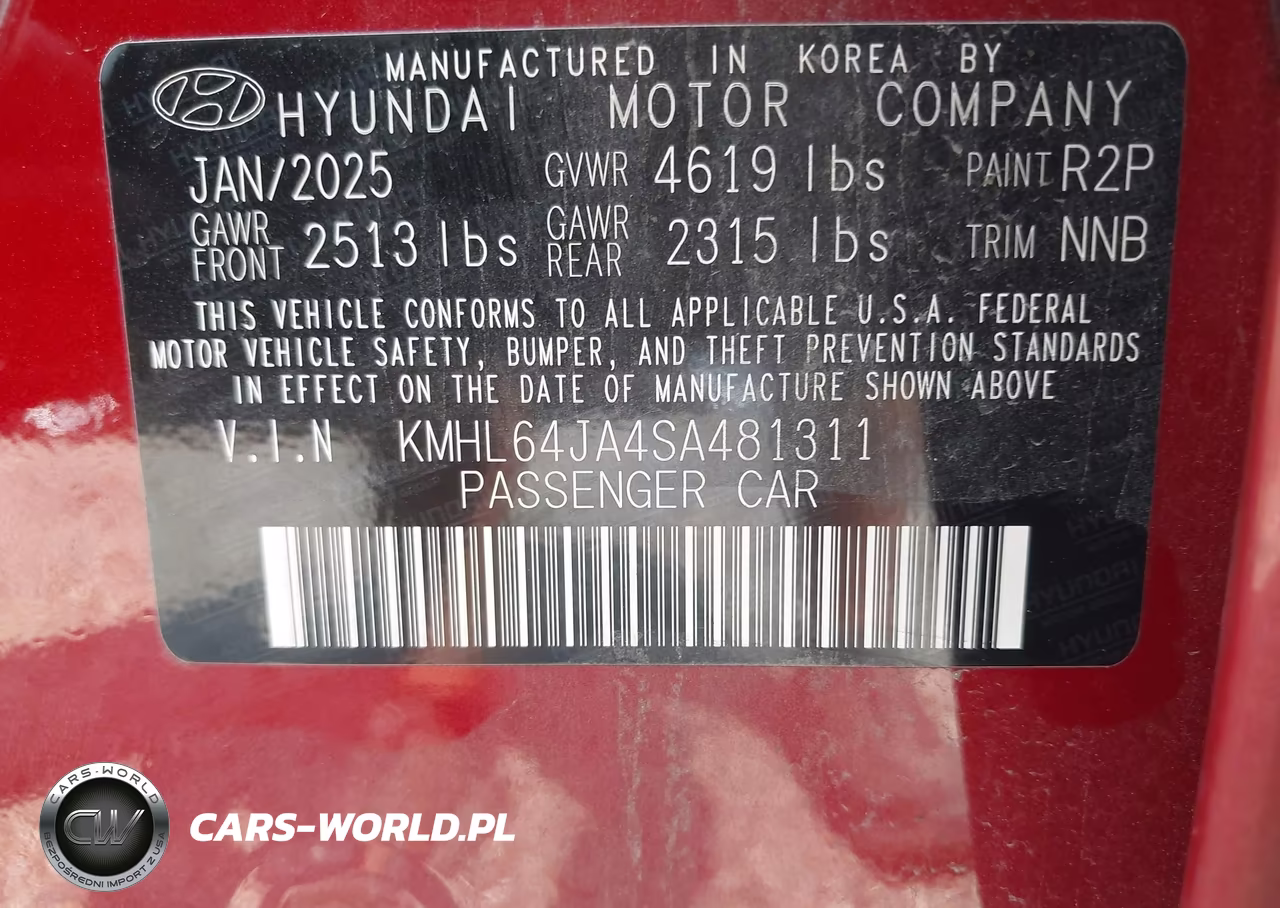2025 Hyundai Sonata Sel VIN:KMHL64JA4SA481311 - 9