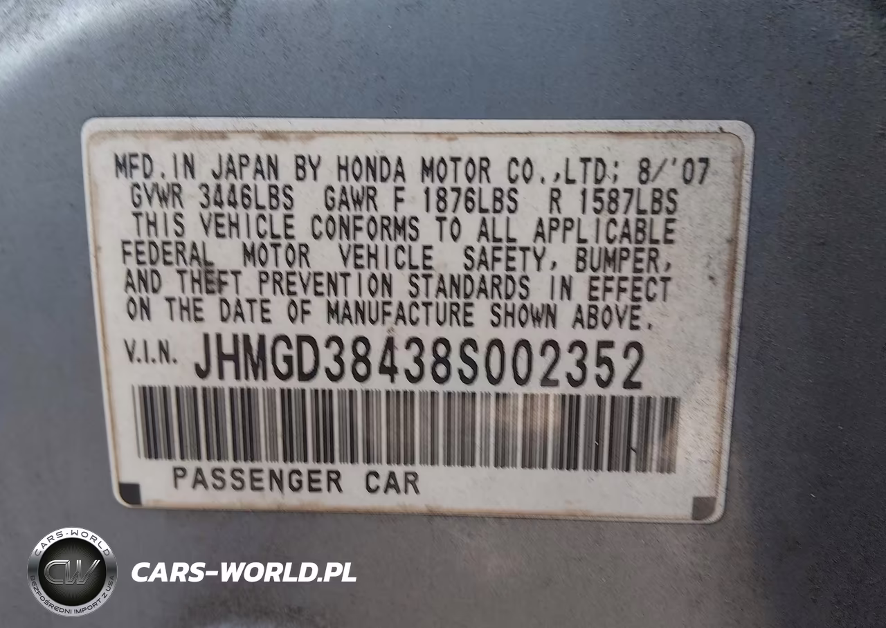 2008 Honda Fit VIN:JHMGD38438S002352 - 9