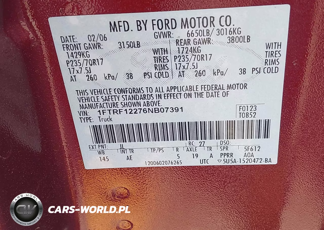 2006 Ford F-150 Stx-Xl-Xlt VIN:1FTRF12276NB07391 - 9