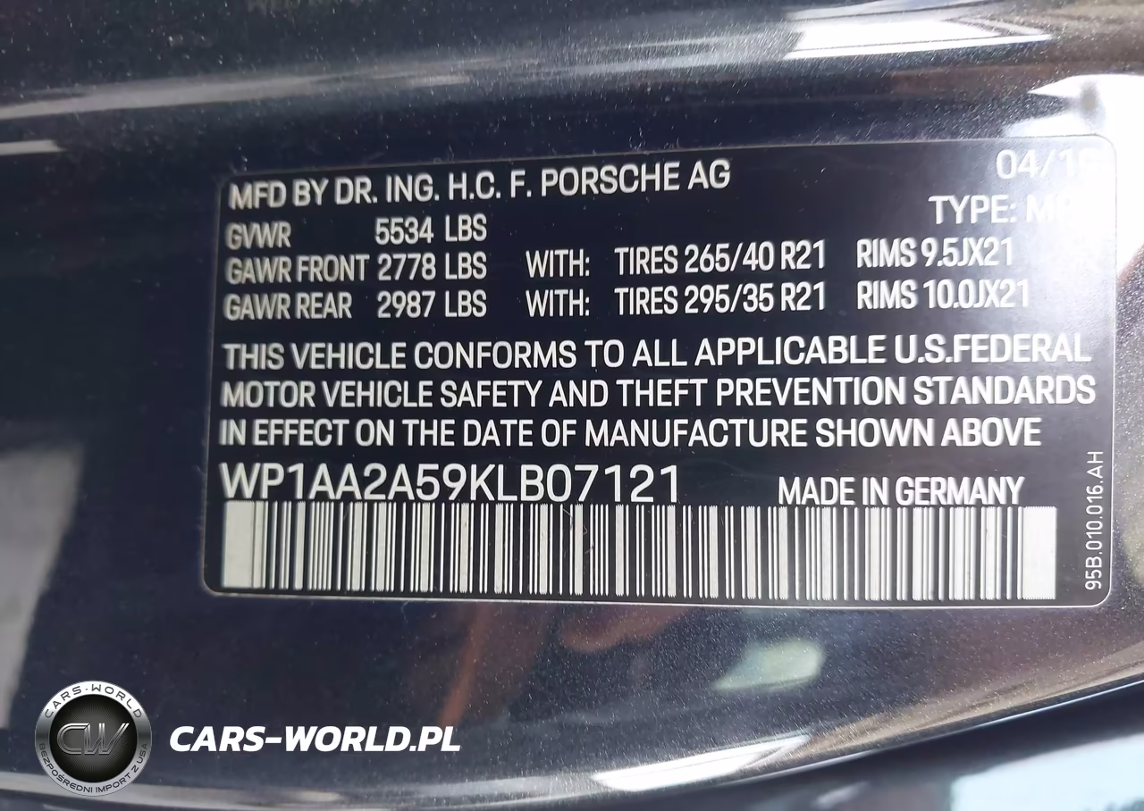 2019 Porsche Macan VIN:WP1AA2A59KLB07121 - 9