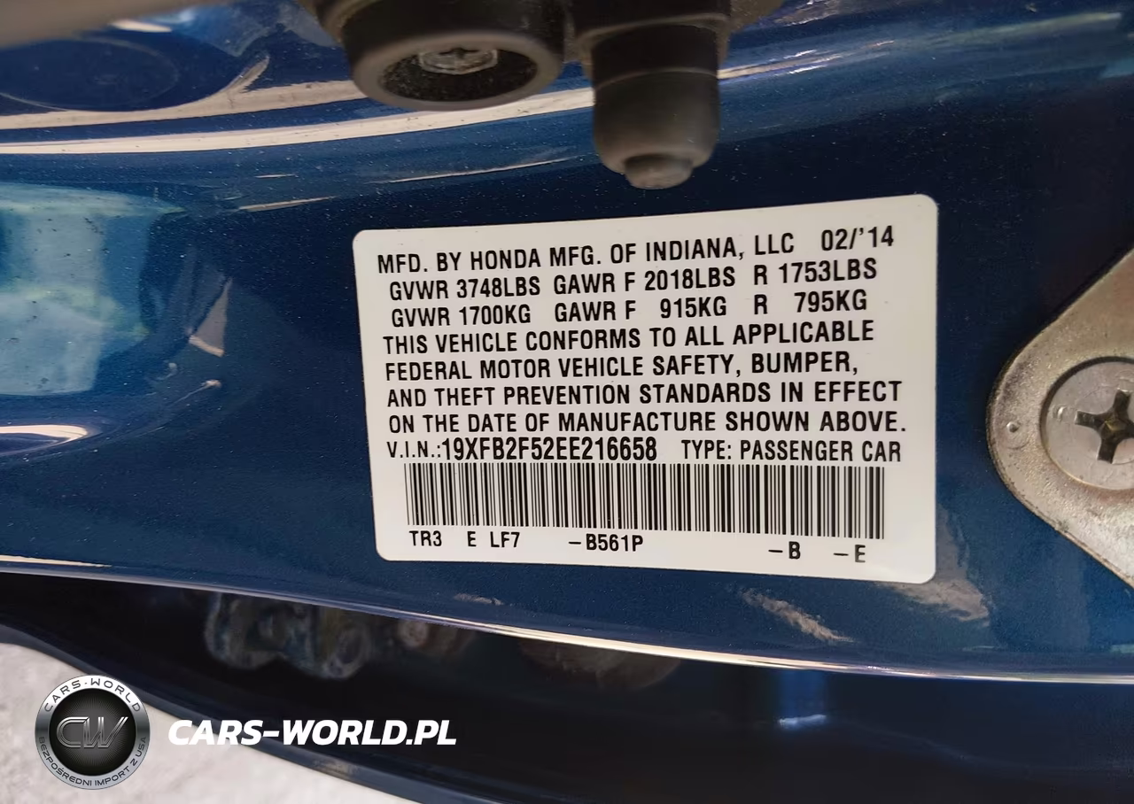 2014 Honda Civic Lx VIN:19XFB2F52EE216658 - 9