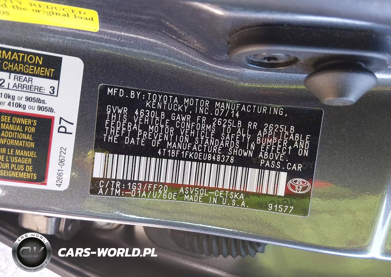 2014 Toyota Camry Se VIN:4T1BF1FK0EU848378 - 9
