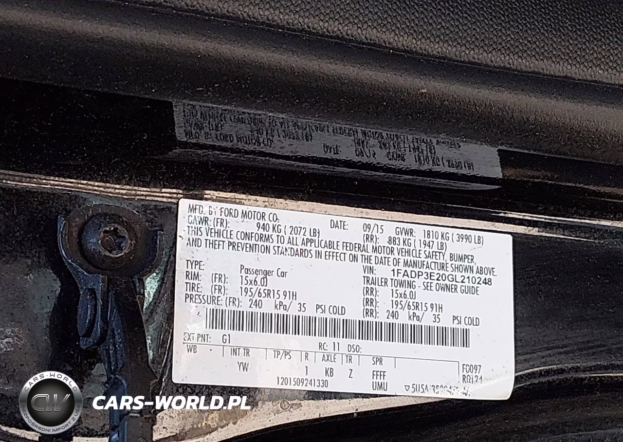 2016 Ford Focus S VIN:1FADP3E20GL210248 - 9