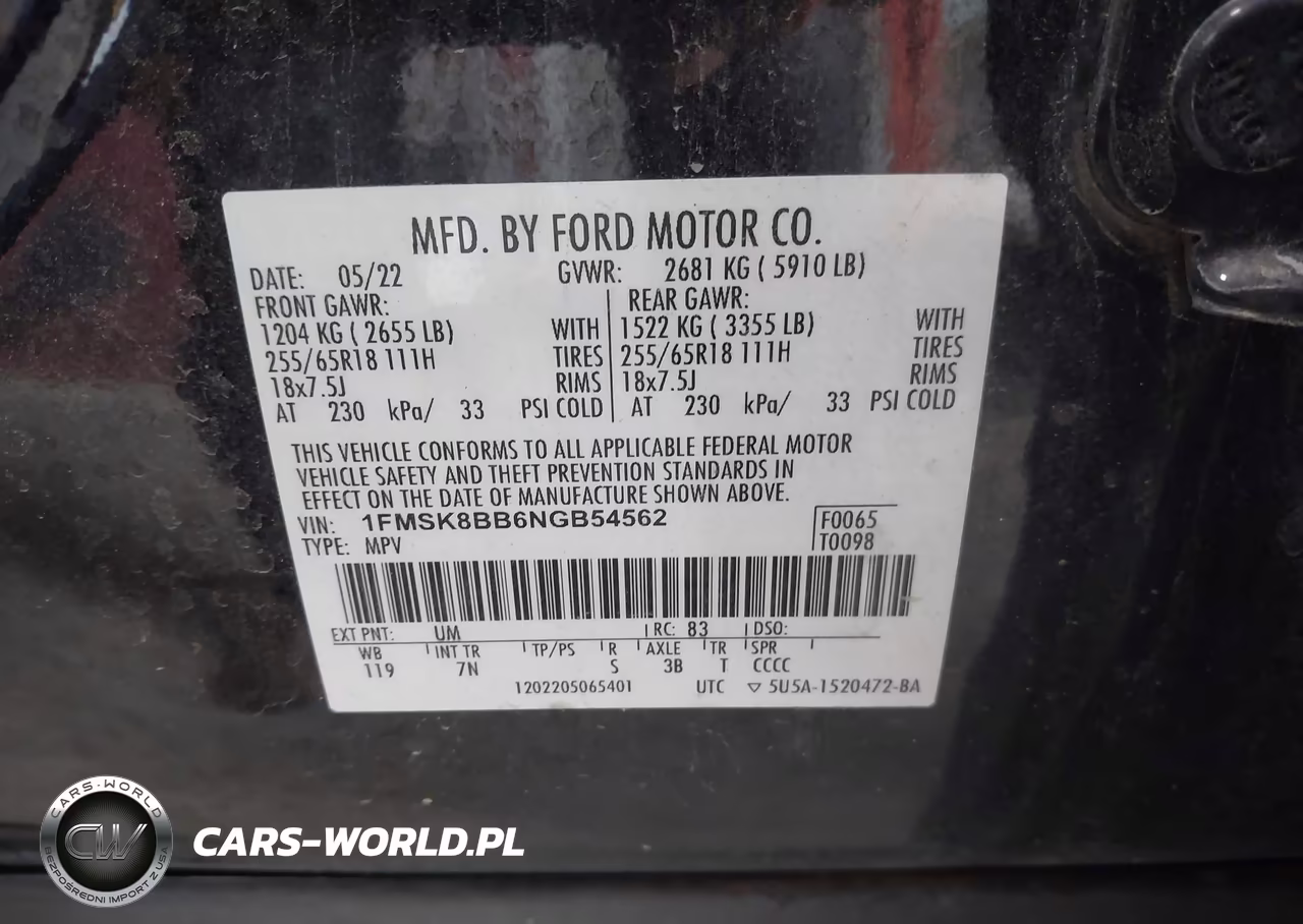 2022 Ford Explorer VIN:1FMSK8BB6NGB54562 - 9