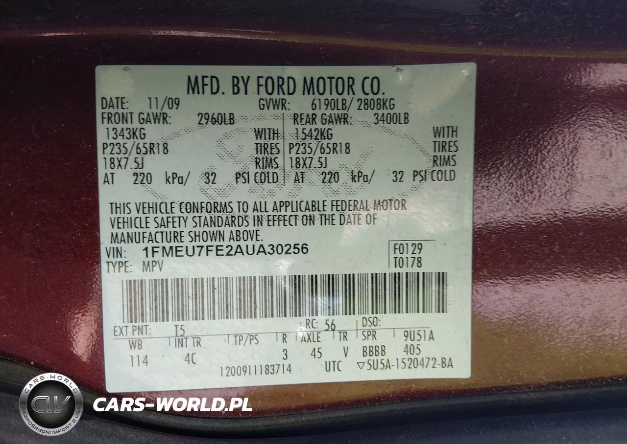 2010 Ford Explorer Limited VIN:1FMEU7FE2AUA30256 - 9