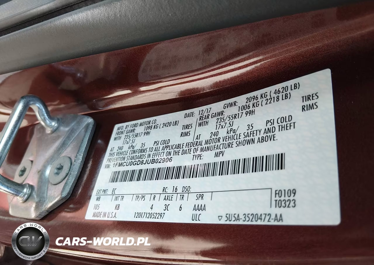 2018 Ford Escape Se VIN:1FMCU0GD8JUB02906 - 9