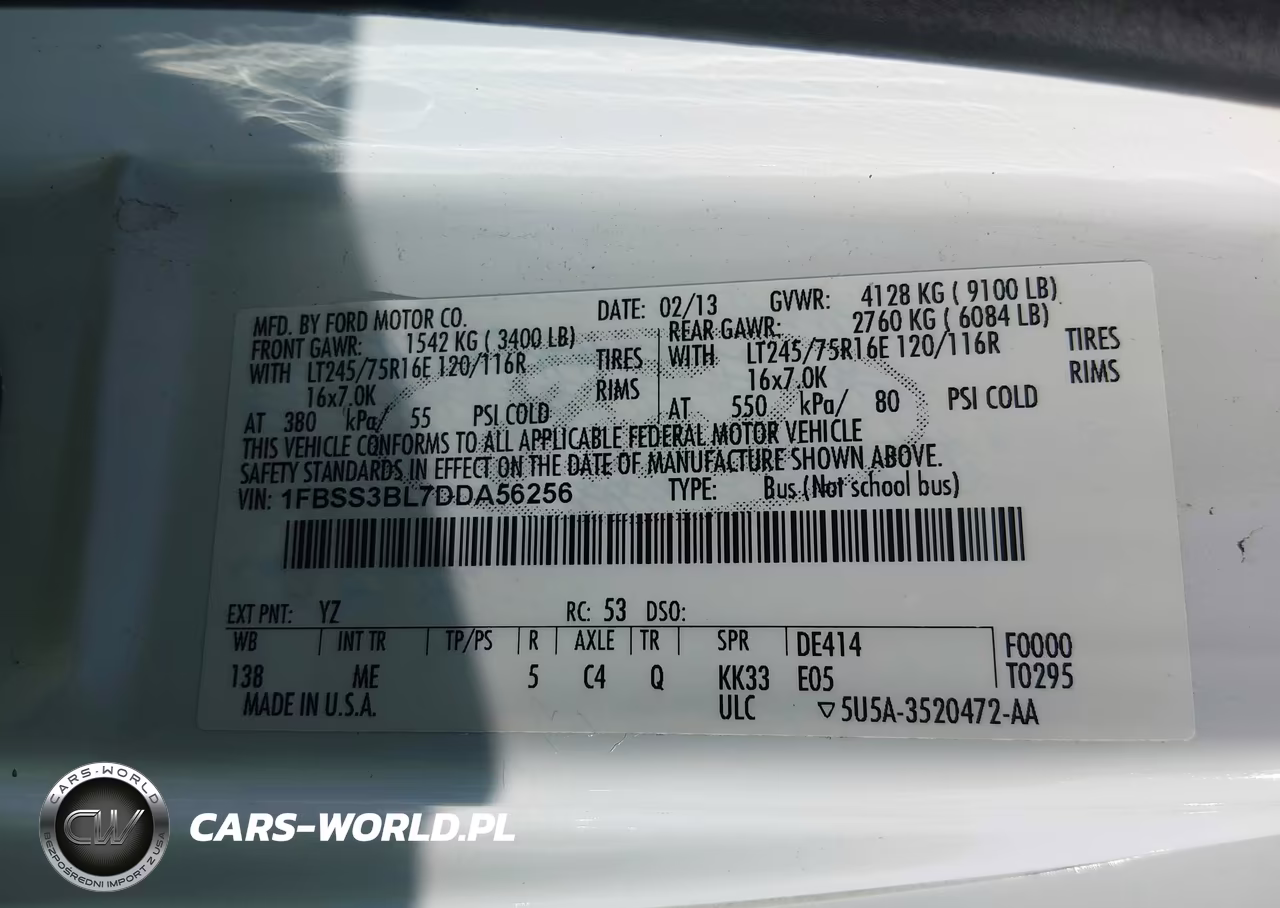 2013 Ford E-350 Super Duty Xl-Xlt VIN:1FBSS3BL7DDA56256 - 7
