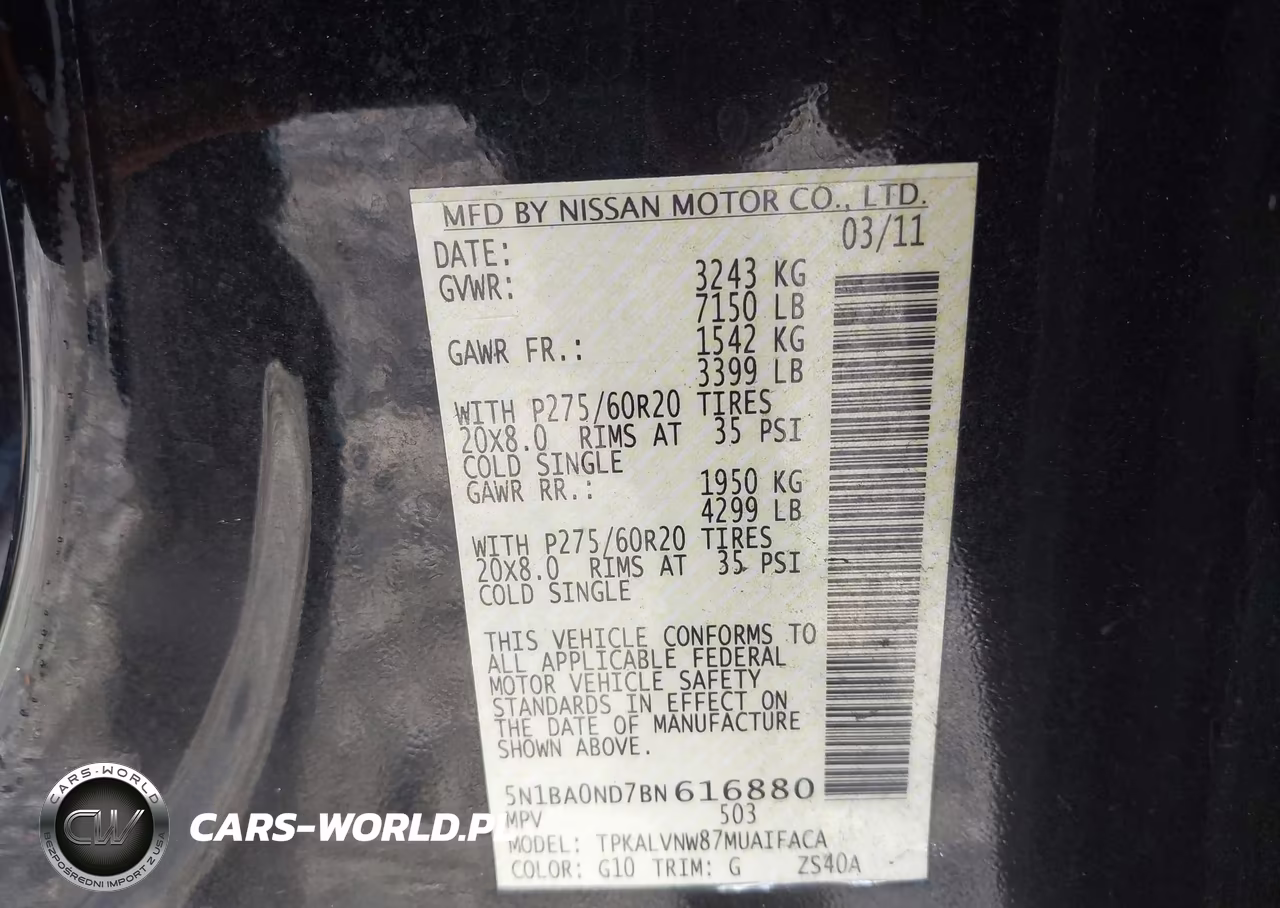 2011 Nissan Armada Platinum VIN:5N1BA0ND7BN616880 - 9