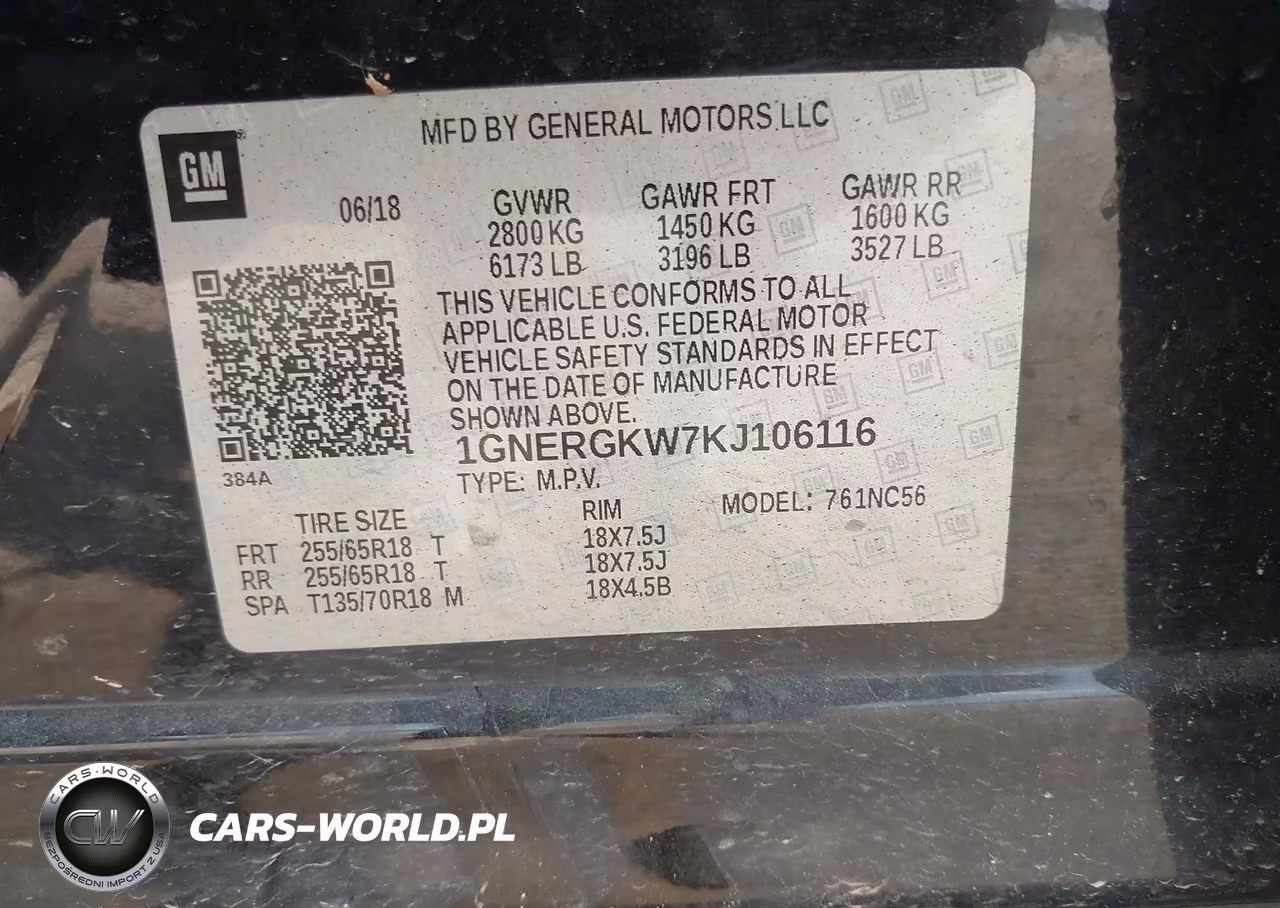 2019 Chevrolet Traverse 1Lt VIN:1GNERGKW7KJ106116 - 9