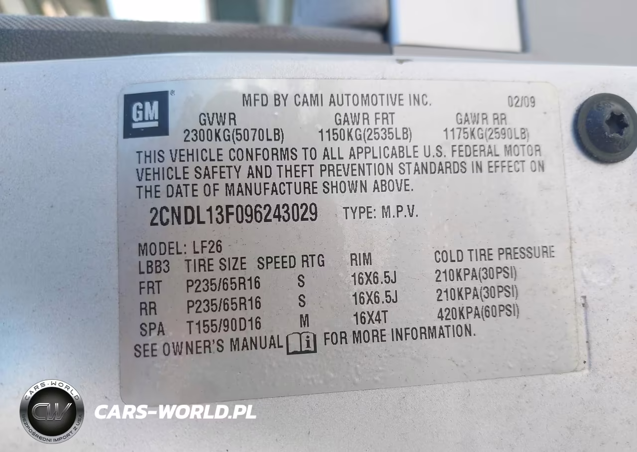 2009 Chevrolet Equinox Ls VIN:2CNDL13F096243029 - 9