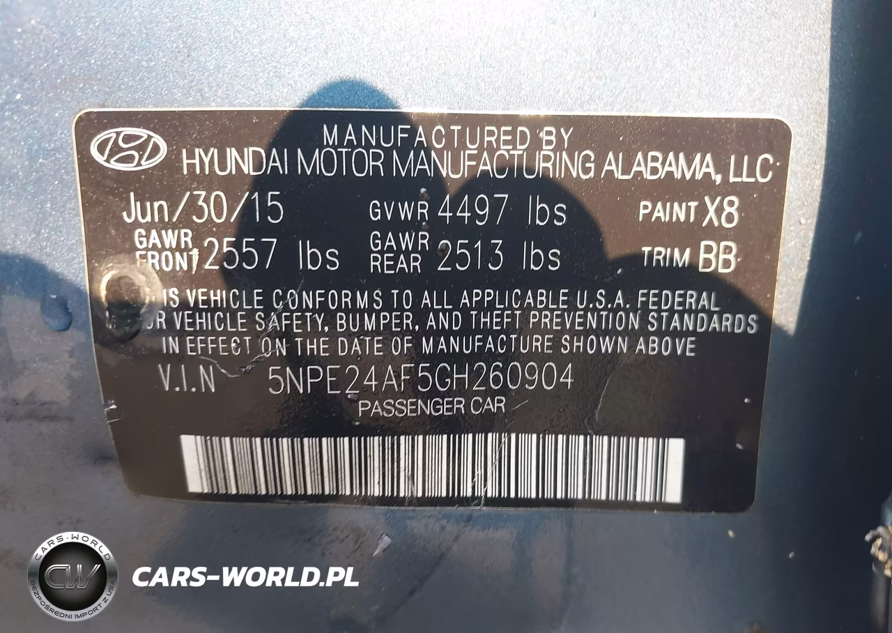 2016 Hyundai Sonata Se VIN:5NPE24AF5GH260904 - 9
