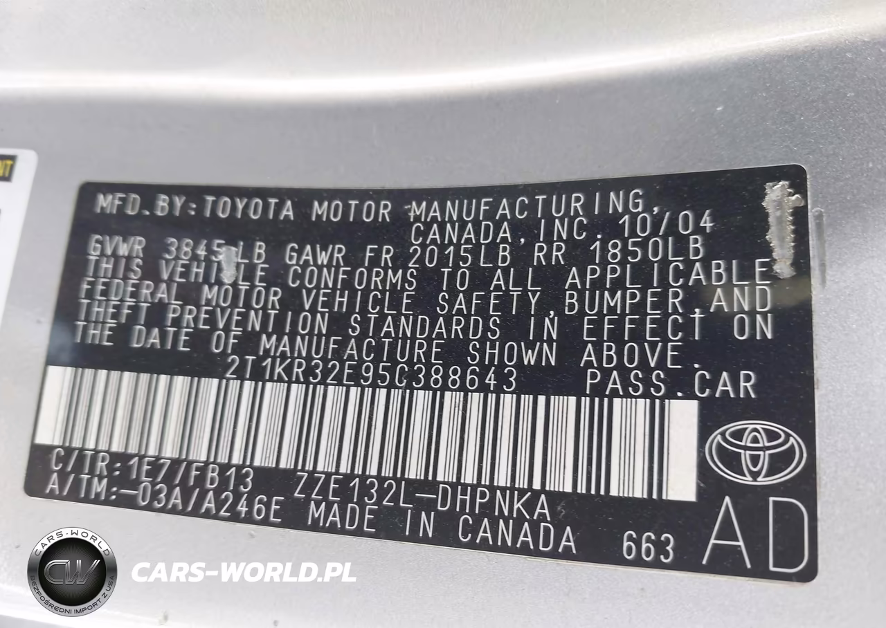 2005 Toyota Matrix Xr VIN:2T1KR32E95C388643 - 9
