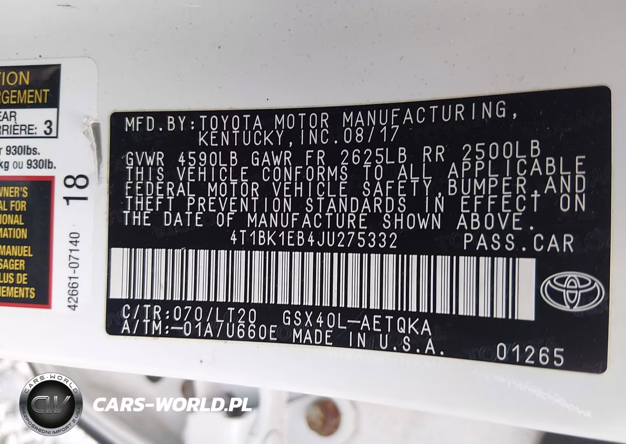 2018 Toyota Avalon Touring VIN:4T1BK1EB4JU275332 - 9