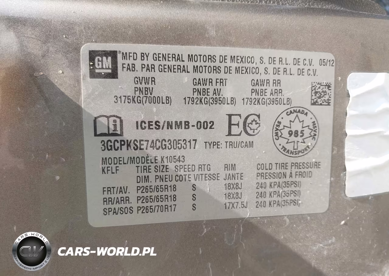 2012 Chevrolet Silverado 1500 Lt VIN:3GCPKSE74CG305317 - 9