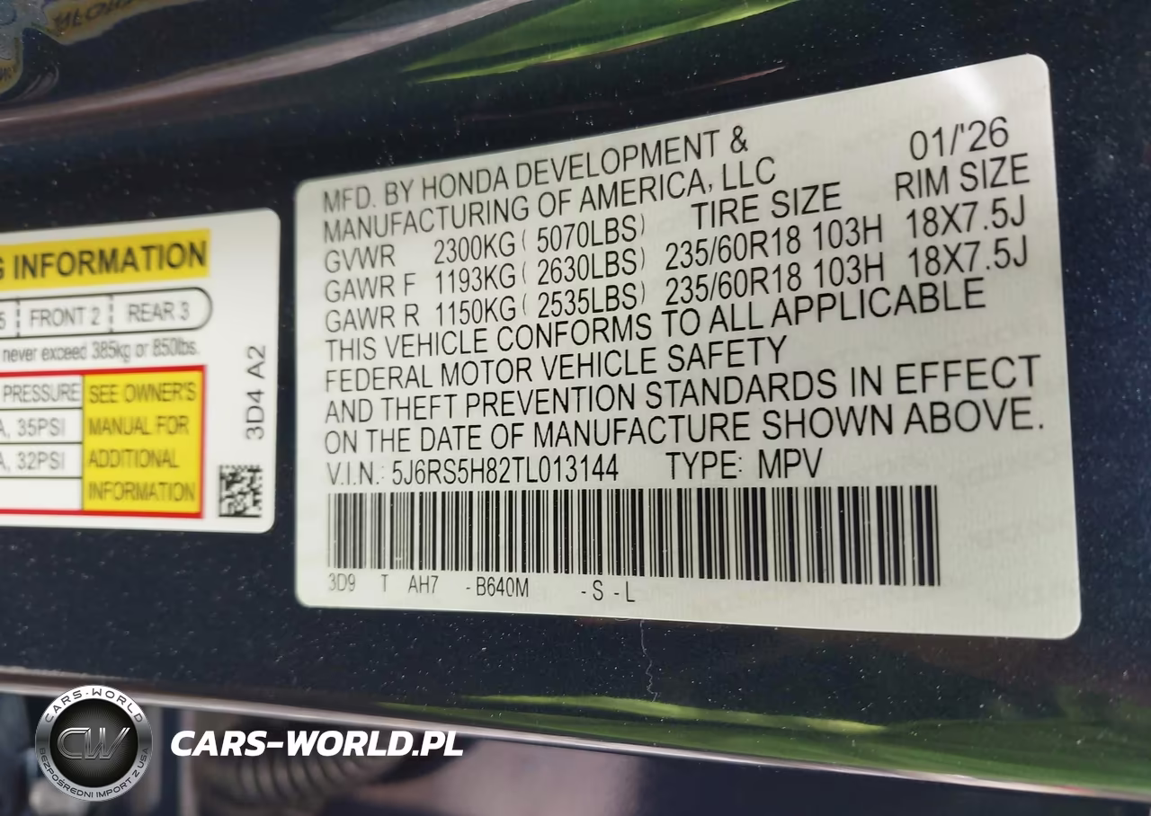 2026 Honda Cr-V Hybrid 2Wd Sport-L VIN:5J6RS5H82TL013144 - 9