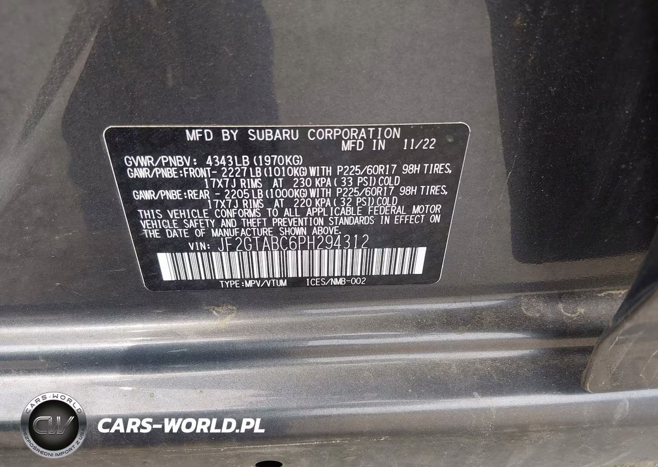 2023 Subaru Crosstrek VIN:JF2GTABC6PH294312 - 9