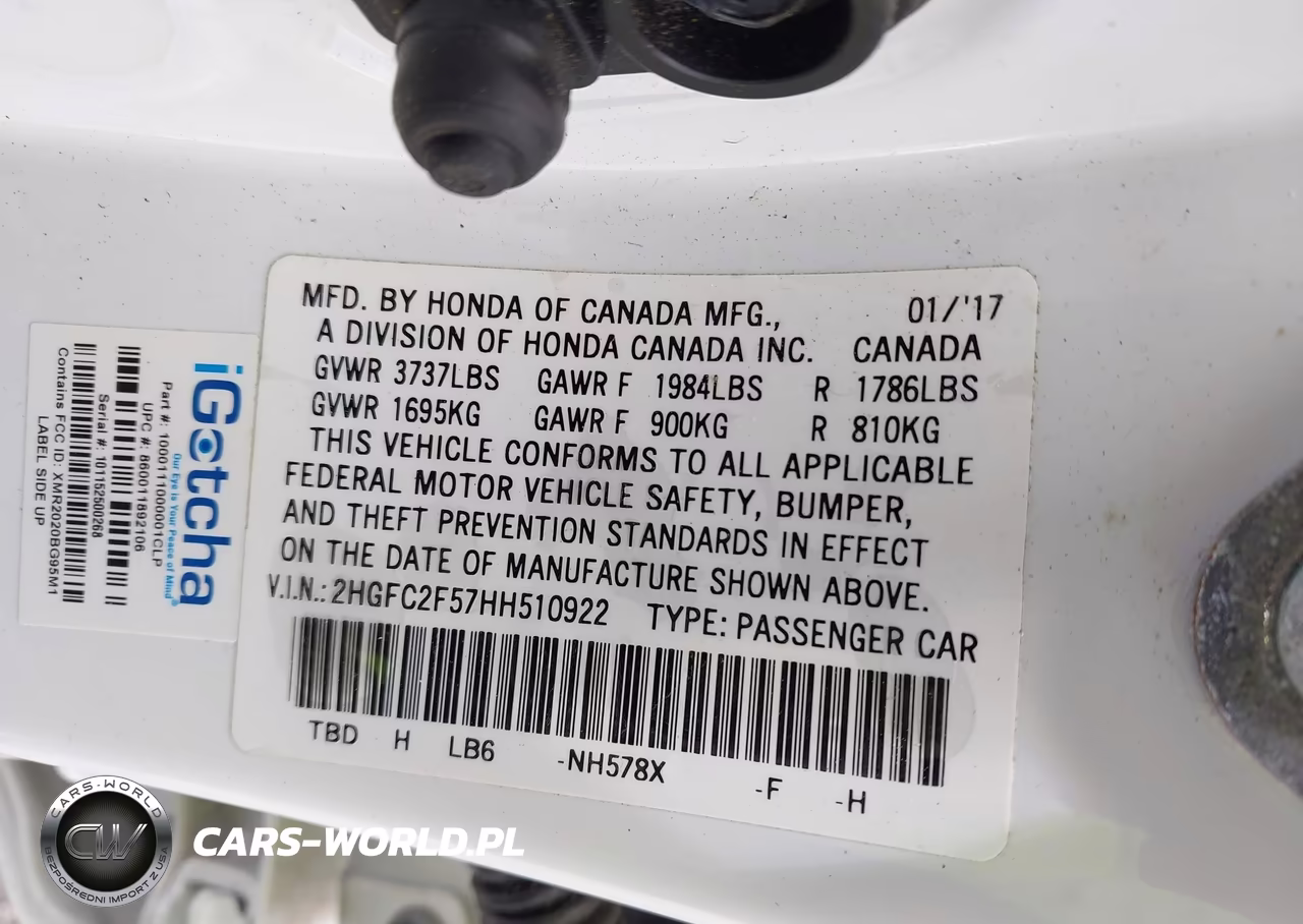 2017 Honda Civic Lx VIN:2HGFC2F57HH510922 - 9