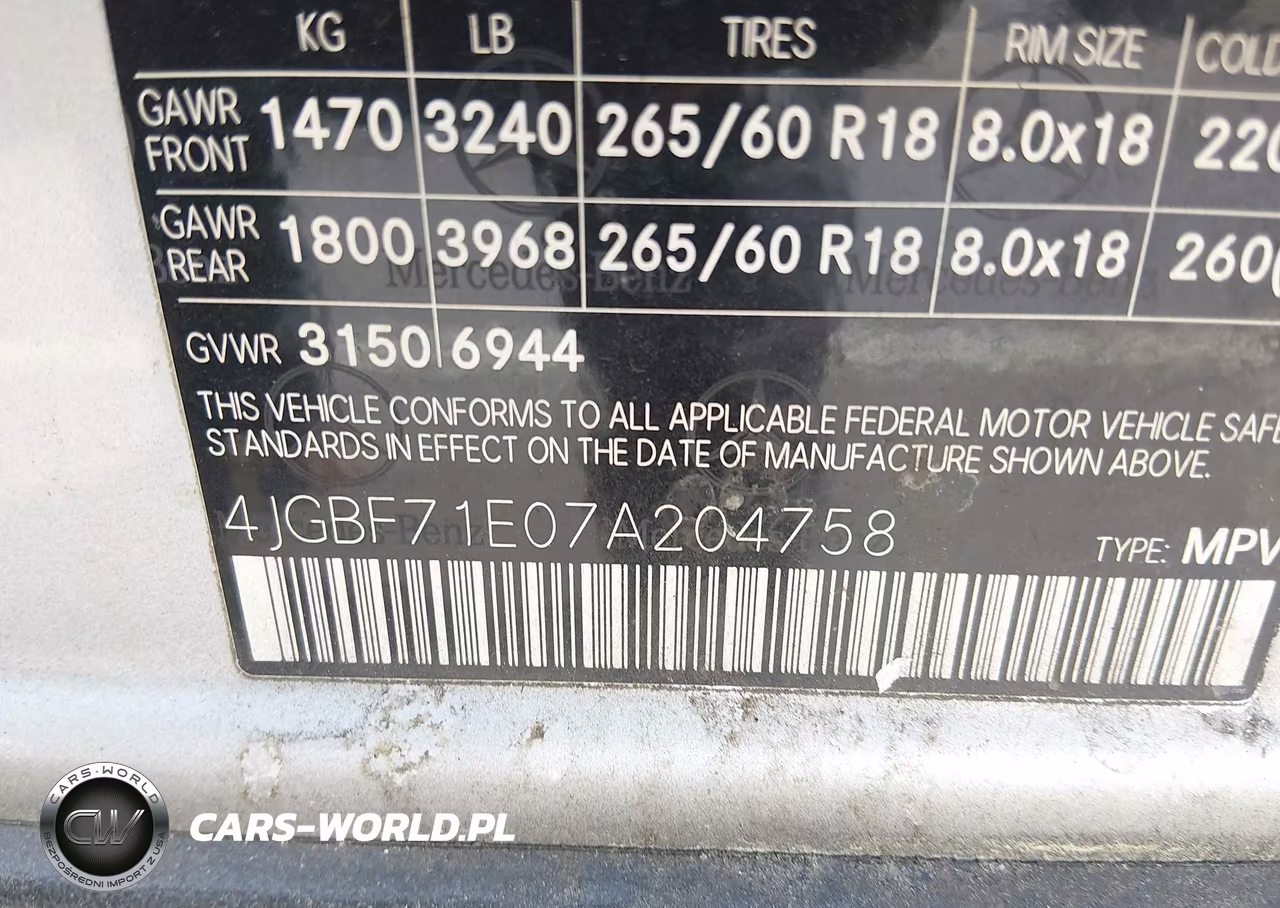2007 Mercedes-Benz Gl 450 4Matic VIN:4JGBF71E07A204758 - 9