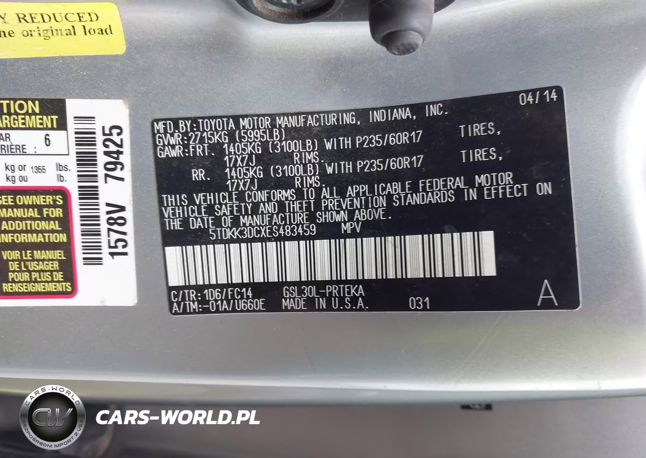 2014 Toyota Sienna Le V6 8 Passenger VIN:5TDKK3DCXES483459 - 9
