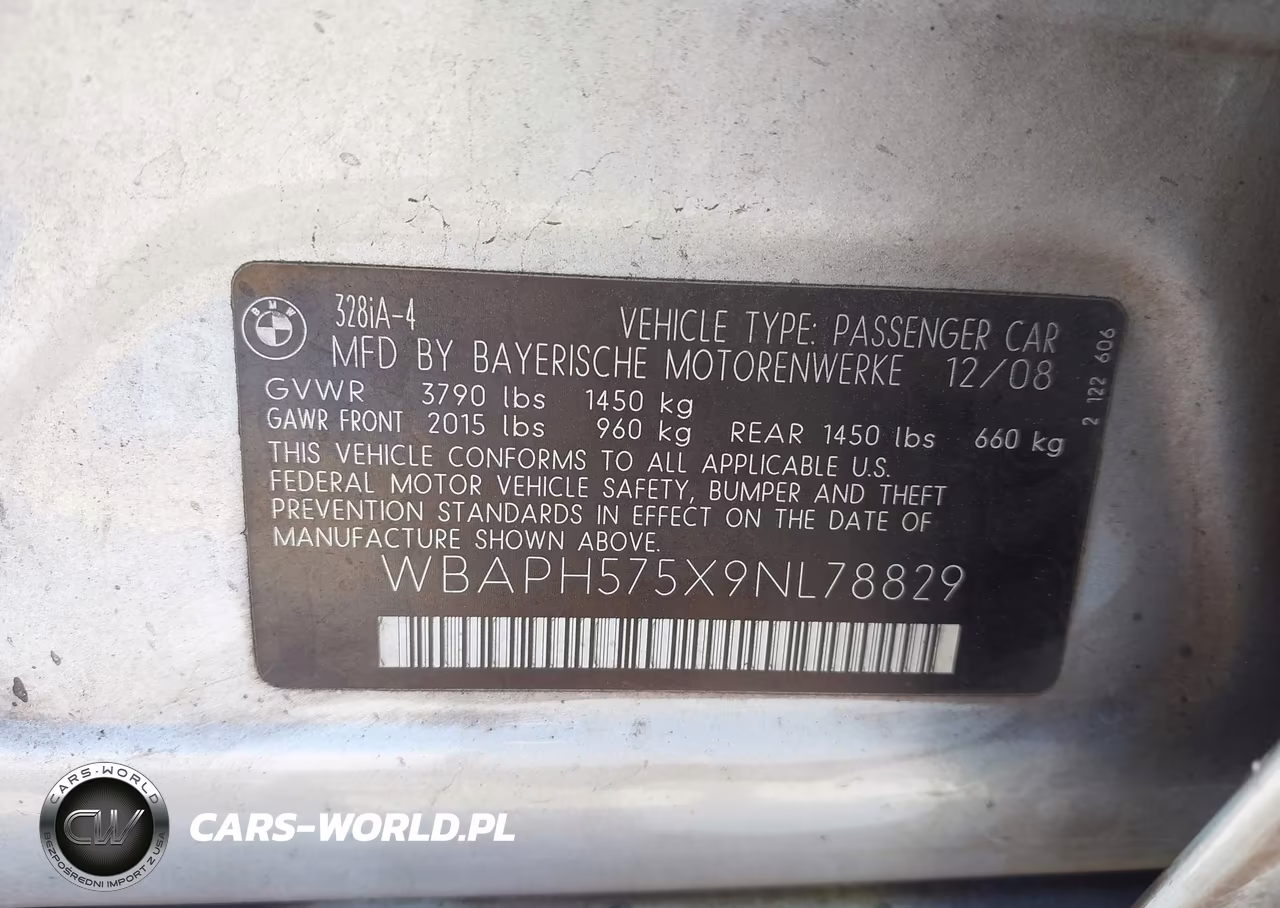 2009 BMW 328I VIN:WBAPH575X9NL78829 - 9