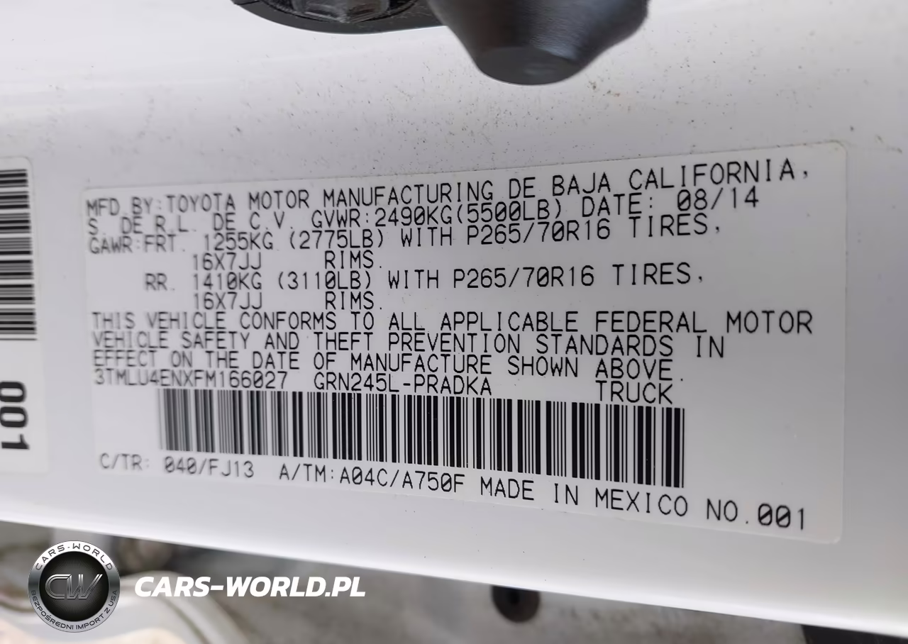 2015 Toyota Tacoma Base V6 VIN:3TMLU4ENXFM166027 - 9