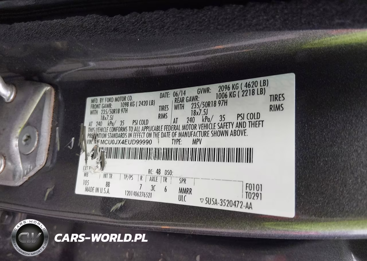2014 Ford Escape Titanium VIN:1FMCU0JX4EUD99990 - 9