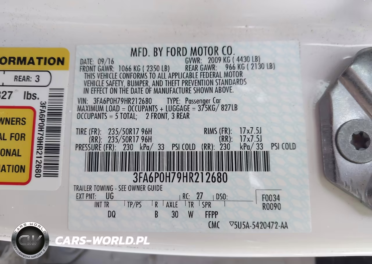 2017 Ford Fusion Se VIN:3FA6P0H79HR212680 - 9