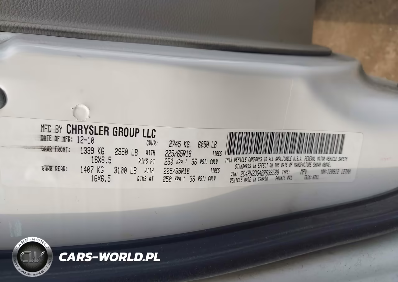 2011 Dodge Grand Caravan Mainstreet VIN:2D4RN3DG4BR639589 - 9
