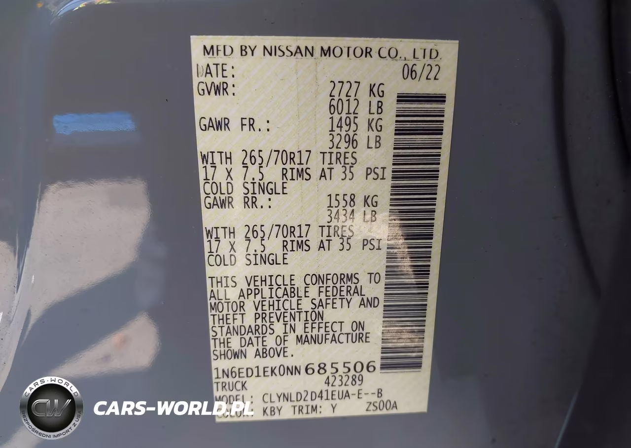 2022 Nissan Frontier Pro-4X 4X4 VIN:1N6ED1EK0NN685506 - 9