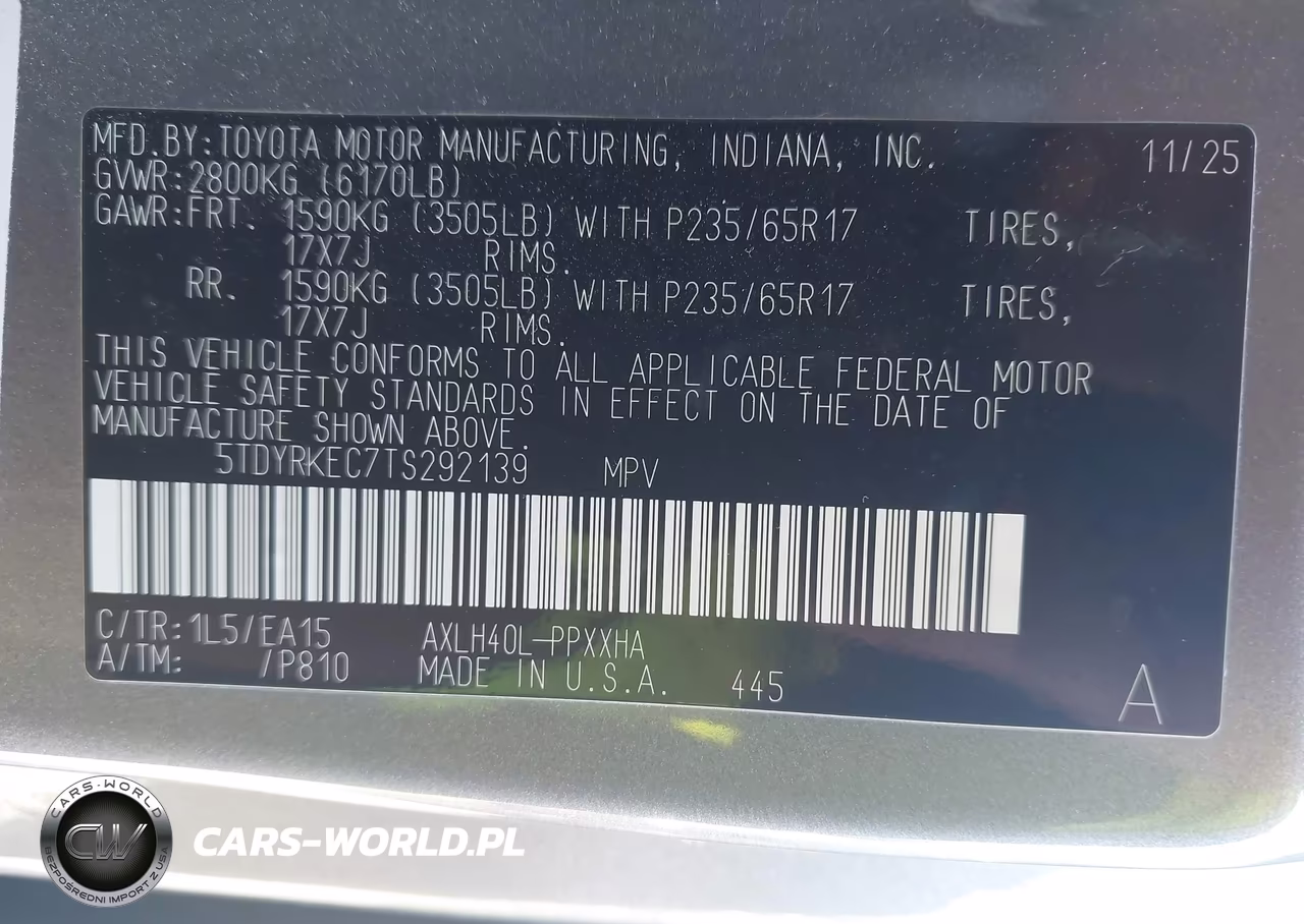 2026 Toyota Sienna Xle VIN:5TDYRKEC7TS292139 - 9