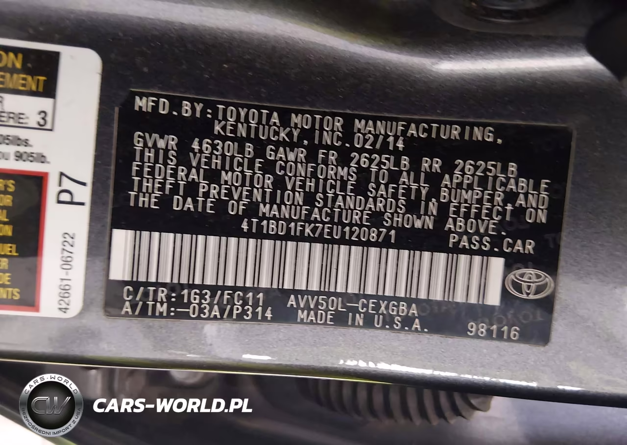 2014 Toyota Camry Hybrid Xle VIN:4T1BD1FK7EU120871 - 9