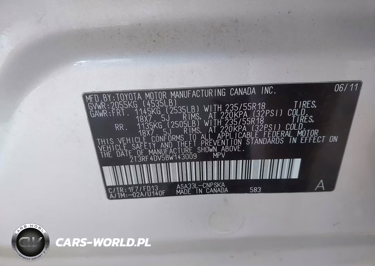 2011 Toyota Rav4 Sport VIN:2T3RF4DV5BW143009 - 9